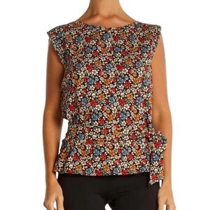 Maeve Anthropologie floral open back wrap top size XL excellent condition
